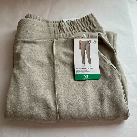 New Mondetta Women's Pin-tuck Pant Size XL Beige Strait Leg Moisture Wicking - Picture 12 of 12